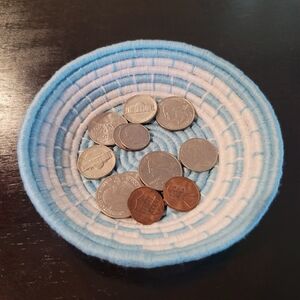 Unique handmade bowl - blue & white